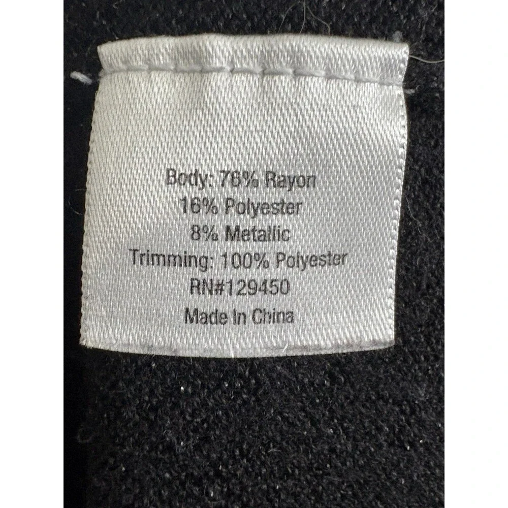 a.n.a. Sweater Black Silver Metalic Sweater 2X Layered Look Semi Sheer Bottom